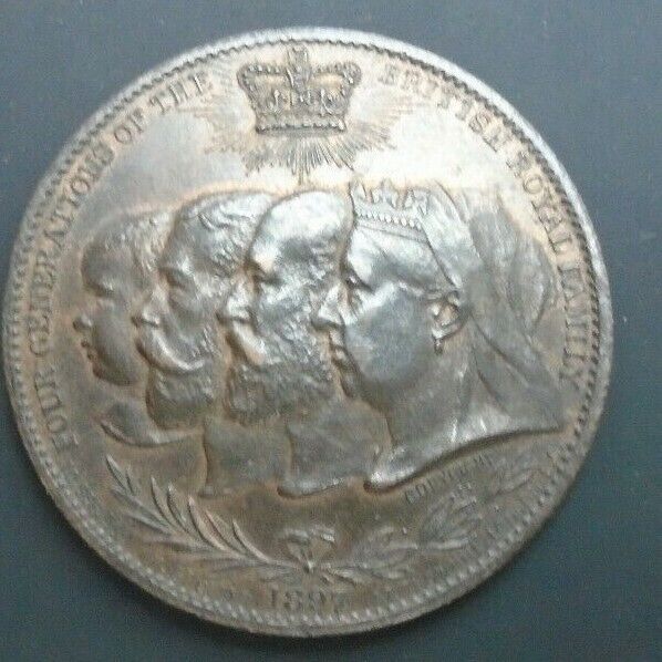 1897 Victoria Diamond Jubilee Four Generations Of The British Royal Family medal