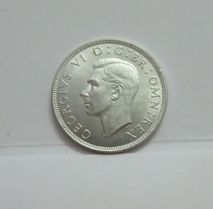 1945 GEORGE VI SILVER HALF CROWN SPINK REF 4080 UNC QUAD CAP BOXED WITH COA A6