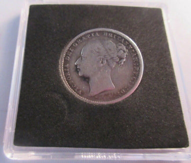 1885 QUEEN VICTORIA 4TH BUN HEAD SILVER ONE SHILLING COIN EF SPINK 3907