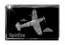 Load image into Gallery viewer, WWII Spitfire Crystal Sculpture Paperweight CRYSTAL VISIONS BOXED
