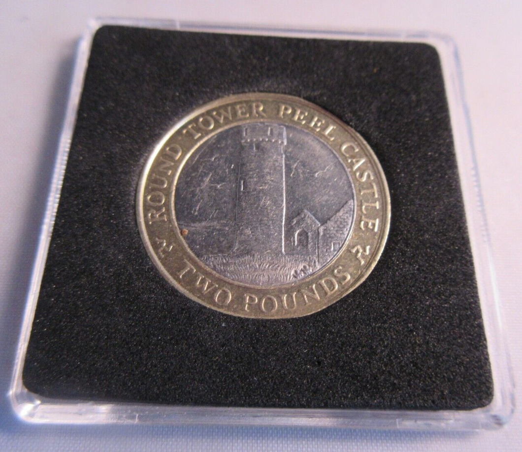 2013 QEII ROUND TOWER PEEL AA MINT MARK £2 TWO POUND COIN QUAD CAPSULE BOX & COA