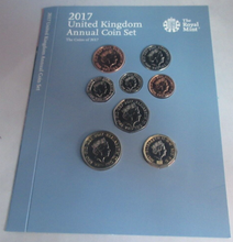 Load image into Gallery viewer, 2017 UK Annual Definitive BUnc Coin Set 1p - £2 in Sealed Royal Mint Pack
