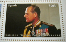 Load image into Gallery viewer, 1947-1997 THE GOLDEN WEDDING ANNIVERSARY QEII PP UGANDA 6 MNH STAMPS/INFO SHEET
