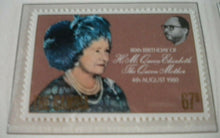 Load image into Gallery viewer, 1980 HM QUEEN ELIZABETH THE QUEEN MOTHER&#39;S 80TH BIRTHDAY 5 MNH STAMPS/INFO SHEET
