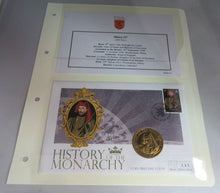 Load image into Gallery viewer, HENRY IV HISTORY OF THE MONARCHY PNC, FIRST DAY COVER,STAMPS &amp; INFORMATION SET
