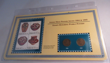 Load image into Gallery viewer, INDIAN HEAD PENNIES ISSUED 1904 &amp; 1905 WITH POSTAGE STAMPS ON ALBUM INFO SHEET
