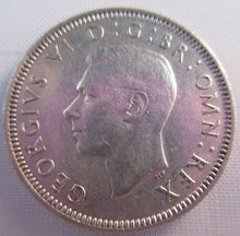 Load image into Gallery viewer, 1943 KING GEORGE VI BARE HEAD .500 SILVER aUNC ONE SHILLING COIN &amp; CLEAR FLIP E1
