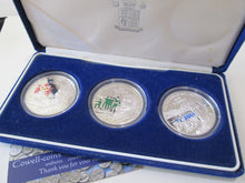 Load image into Gallery viewer, 2002 DUKE OF WELLINGTON 3 x £5 CROWN WITH COLOUR SILVER PROOF SET - cased
