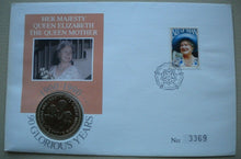 Load image into Gallery viewer, 1990 90TH BIRTHDAY OF HM QUEEN ELIZABETH THE QUEEN MOTHER 1 CROWN COIN COVER PNC
