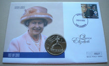 Load image into Gallery viewer, 1952-2002 HM THE QUEEN&#39;S GOLDEN JUBILEE 2002 BUNC FIVE DOLLAR COIN COVER PNC
