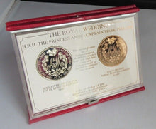 Load image into Gallery viewer, 1973 THE ROYAL WEDDING PRINCESS ANNE &amp; CAPTAIN MARK PHILIPS MEDALLION SET OF TWO
