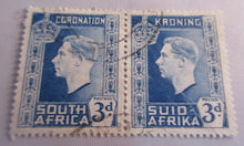 Load image into Gallery viewer, SOUTH AFRICA CORONATION A BEAUTIFUL SET OF STAMPS WITH CLEAR FRONT STAMP HOLDER
