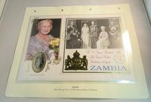 Load image into Gallery viewer, 1900-2002 HM QUEEN ELIZABETH QUEEN MOTHER PROOF ZAMBIA 1000 KWACHA COINCOVER PNC
