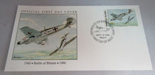 Load image into Gallery viewer, 1940-1990 BATTLE OF BRITAIN FIRST DAY STAMP COVERS X 2 WITH ALBUM/FOLDER SHEET
