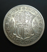 Load image into Gallery viewer, 1929 GEORGE V BARE HEAD COINAGE HALF 1/2 CROWN SPINK 4037 CROWNED SHIELD 2
