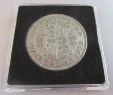 Load image into Gallery viewer, 1939 KING GEORGE VI BARE HEAD VF .500 SILVER HALF CROWN COIN BOXED WITH COA
