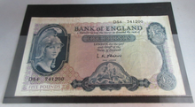 Load image into Gallery viewer, 1957 O&#39;BRIEN BRITANNIA FIVE POUND £5 NOTE FEB 1957 VF+ D54 741200
