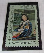 Load image into Gallery viewer, 1986 QUEEN ELIZABETH II 60TH BIRTHDAY SIERRA LEONE STAMPS &amp; ALBUM SHEET
