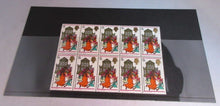 Load image into Gallery viewer, 1968 HAPPY CHRISTMAS BLOCK OF 10 9d STAMPS MNH WITH CLEAR FRONTED STAMP HOLDER
