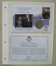 Load image into Gallery viewer, 2011 THE DUKE &amp; DUCHESS OF CAMBRIDGE A ROYAL LIFE COAT OF ARMS £2 COIN COVER PNC
