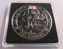 Load image into Gallery viewer, 2003 £5 THE HISTORY OF THE ROYAL NAVY JERSEY BUNC FIVE POUND COIN BOX &amp; COA
