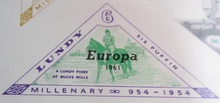Load image into Gallery viewer, 1961 EUROPA LUNDY ISLAND PUFFIN STAMPS UNPERF IN CLEAR FRONTED STAMP HOLDER
