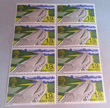 Load image into Gallery viewer, 1968 M4 VIADUCT BRIDGE 1s 9d BLOCK 8 X STAMPS MNH IN CLEAR FRONTED STAMP HOLDER
