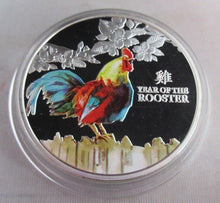 Load image into Gallery viewer, 2017 QE11 YEAR OF THE ROOSTER NIUE MEDALLION PRESENTED IN CLEAR CAPSULE
