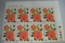 Load image into Gallery viewer, 1976 ELIZABETH OF GLAMIS ROSE 8 1/2P BLOCK OF EIGHT STAMPS MNH &amp; TRAFFIC LIGHTS
