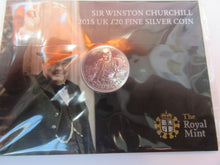 Load image into Gallery viewer, 2015 UK £20 .999 Silver Coin new From Royal Mint U.K Sir Winston Churchill pack
