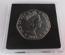 Load image into Gallery viewer, 1989 QEII CHRISTMAS COLLECTION LAXEY TRAM MINT MARK AA FIFTY PENCE COIN BOX &amp;COA
