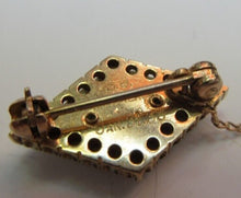 Load image into Gallery viewer, 1933 ALPHA DELTA PI SERORITY BROOCH WITH CHAPTER SAFTY CHAIN IN 14K GOLD
