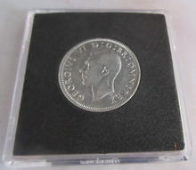 Load image into Gallery viewer, 1939 KING GEORGE VI BARE HEAD .500 SILVER ENG ONE SHILLING COIN IN QUAD CAPSULE
