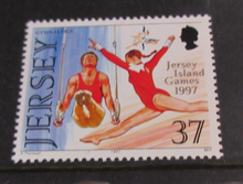 Load image into Gallery viewer, 1997 JERSEY ISLAND GAMES DECIMAL STAMPS X 4 MNH IN STAMP HOLDER
