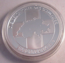 Load image into Gallery viewer, 2008 HISTORY OF THE SWISS FRANC SILVER PLATED 35MM MEDAL INSET 5 FRANC CAP &amp; COA
