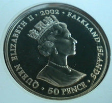 Load image into Gallery viewer, 2002 HM QUEEN ELIZABETH II GOLDEN JUBILEE, FALKLAND ISLAND 50p CROWN COIN  PNC
