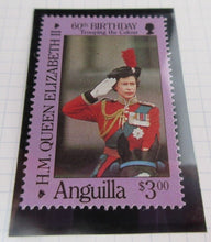 Load image into Gallery viewer, 1986 QUEEN ELIZABETH II 60TH BIRTHDAY ANGUILLA STAMPS &amp; ALBUM SHEET
