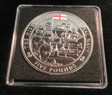Load image into Gallery viewer, 2003 £5 THE HISTORY OF THE ROYAL NAVY JERSEY BUNC FIVE POUND COIN BOX &amp; COA
