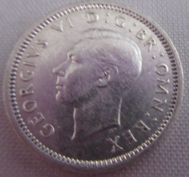 1940 GEORGE VI SILVER THRUPENCE 3d AUNC IN CLEAR PROTECTIVE FLIP