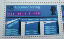 Load image into Gallery viewer, 1969 TELECOMMUNICATIONS 9d 1/- &amp;  AUTOMATIC SORTING 1/6 STAMPS MNH 3 BLOCK OF 4
