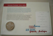 Load image into Gallery viewer, 1904-2004 ENTENTE CORDIALE, BUNC - 2004 £5 COIN COVER PNC WITH INFORMATION CARD
