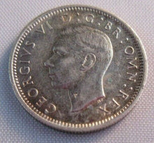 Load image into Gallery viewer, 1944 KING GEORGE VI SIXPENCE 6d SILVER UNC COIN WITH GOLDEN TONE IN CLEAR FLIP
