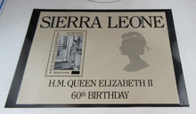 Load image into Gallery viewer, 1986 QUEEN ELIZABETH II 60TH BIRTHDAY SIERRA LEONE STAMPS &amp; ALBUM SHEET
