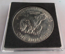 Load image into Gallery viewer, 1978 USA D THE EAGLE HAS LANDED EARTH SHOT ONE DOLLAR $1 COIN UNC CAPSULE &amp; COA
