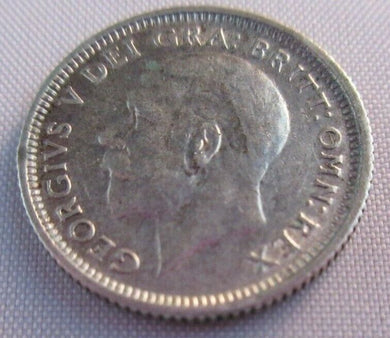1926 KING GEORGE V BARE HEAD SIXPENCE UNC COIN  .500 SILVER COIN IN CLEAR FLIP
