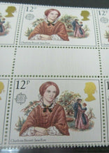 Load image into Gallery viewer, GB 1980 CHARLOTTE BRONTE JANE EYRE 12p GUTTER PAIRS TWENTY STAMPS MNH
