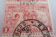 Load image into Gallery viewer, 1895 SOUTH AFRICA ONE PENNY STAMP ROW OF 4 STAMPS IN STAMP HOLDER
