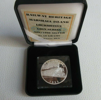 1996 Steam Train RENFE CLASS 242 MARSHALL ISLANDS $50 Dollars Silver Proof Coin