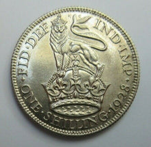 Load image into Gallery viewer, 1928 SHILLING BARE HEAD LION PASSANT ON CROWN SPINK REF 4039 BUNCIRCULATED
