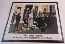 Load image into Gallery viewer, 1985 HMQE QUEEN MOTHER 85th ANNIV COLLECTION VANUATU STAMPS ALBUM SHEET
